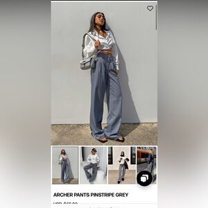 Princess Polly Grey Pinstripe Slacks